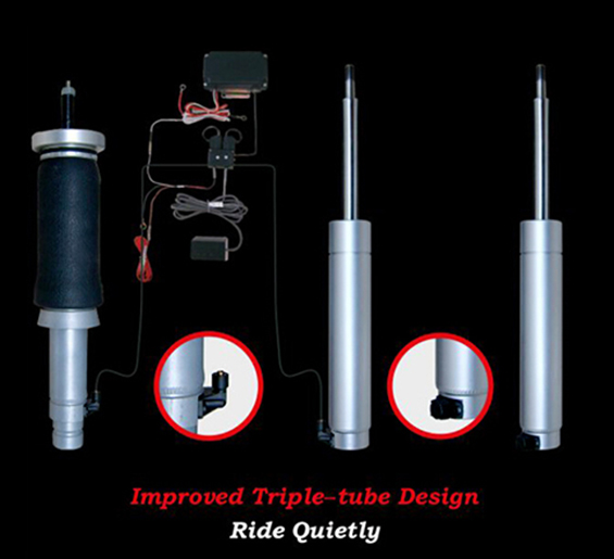 ZX adjustable damping shock absorbers and air spring with control wiring