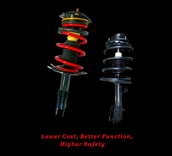 ZX suspension assemblies with red and black coil springs