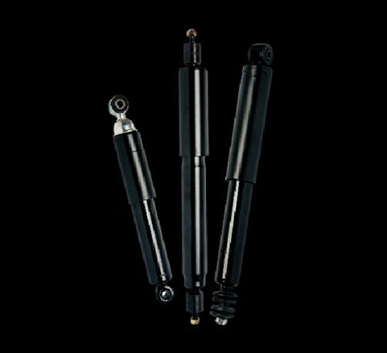 Three black ZX twin-tube shock absorbers